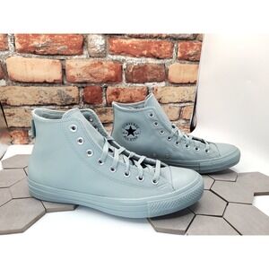 Converse Chuck CTAS Hi Leather Mountain Teal Mint Monochromatic‎ Mens Sz 11.5